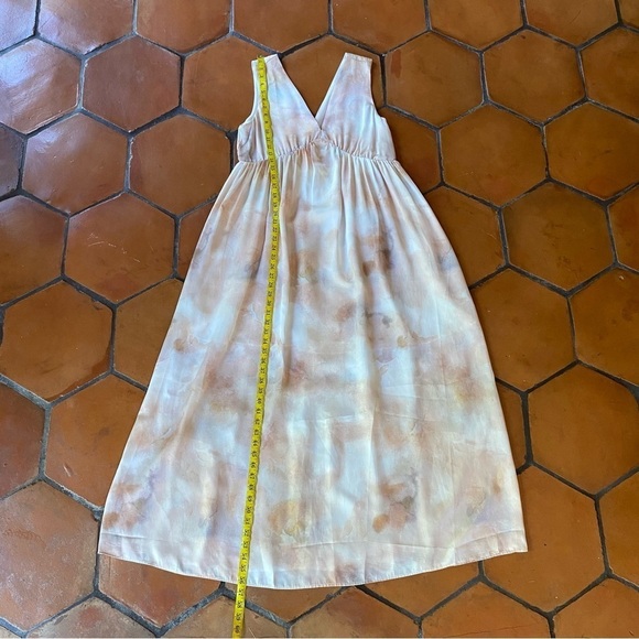 NEW H&M Women’s Watercolor Floor Length V Neck Sleeveless Dress Medium M NWT - Picture 3 of 9